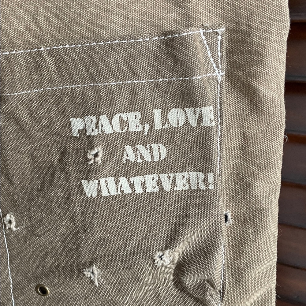 NWT Canvas Tote Bag Leather Accents Upcycled Recycled Outdoor Tents - Picture 3 of 16
